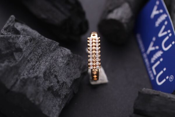 American Diamond 18k Rose Gold plated Adjustable Ring