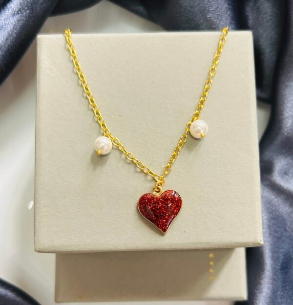 Heart Shape Enamel Necklace set
