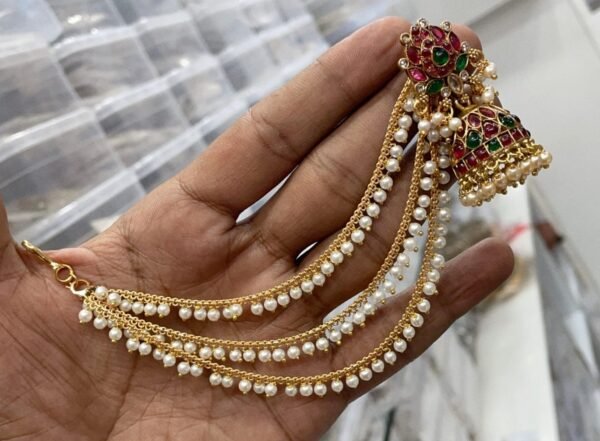 Traditional Kemp Model Earrings with Pearl Mattal