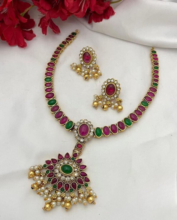 Ruby and Emerald royal necklace set