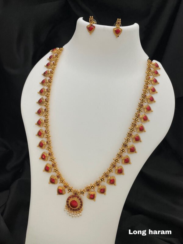 Traditional Enamel Long Palaka Neccklace set