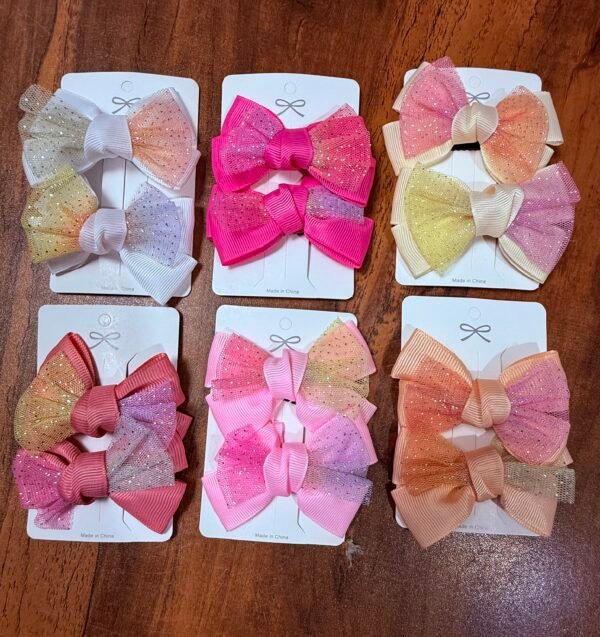 Barbie net bow hair pins