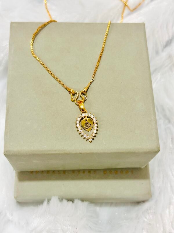 Gold Plated Diamond Thali - Om Mala