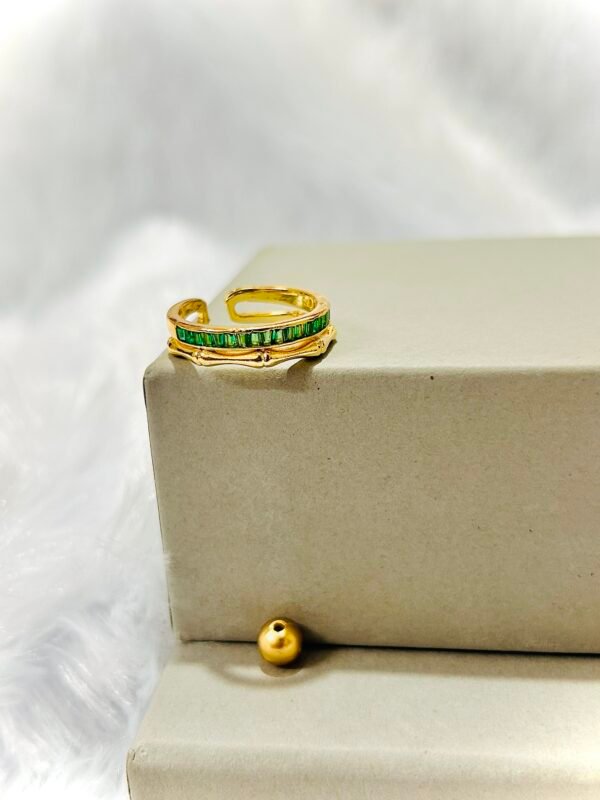 18k Gold Plated Premium AD stone Adjustable Ring