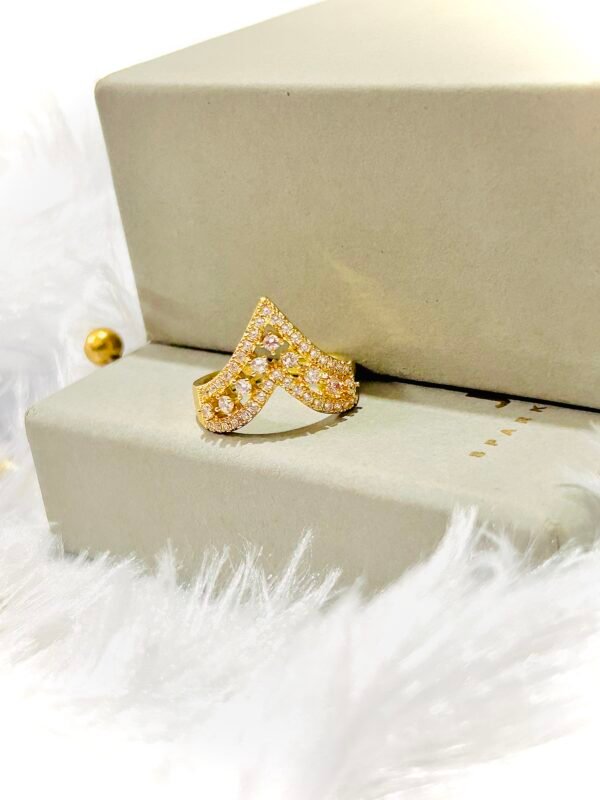 18k Gold Plated Premium AD stone Adjustable Ring