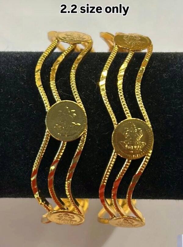 Gold Plated  Lekshmi Coin Bangle of size 2.2