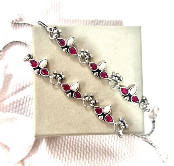 Sonarika Anklets- Ruby and Pearls Anklet