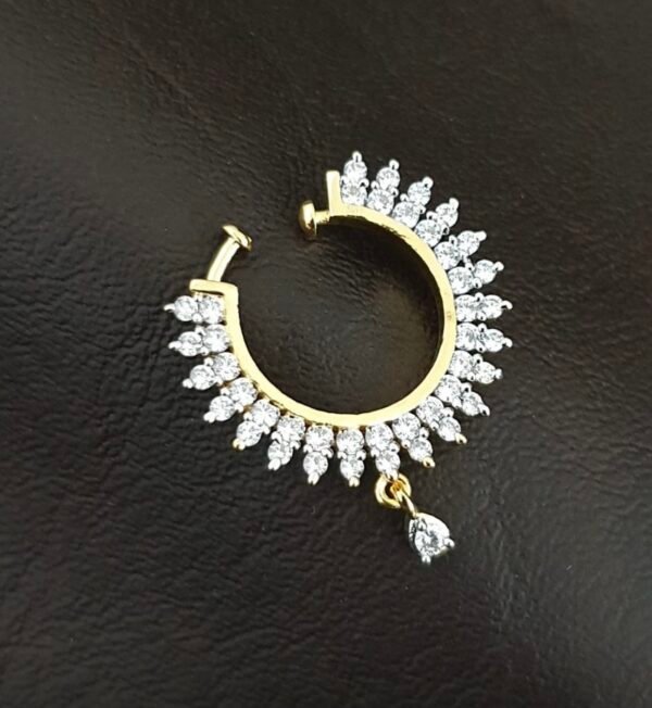 Premium AD Stone Non Piercing Nose Ring