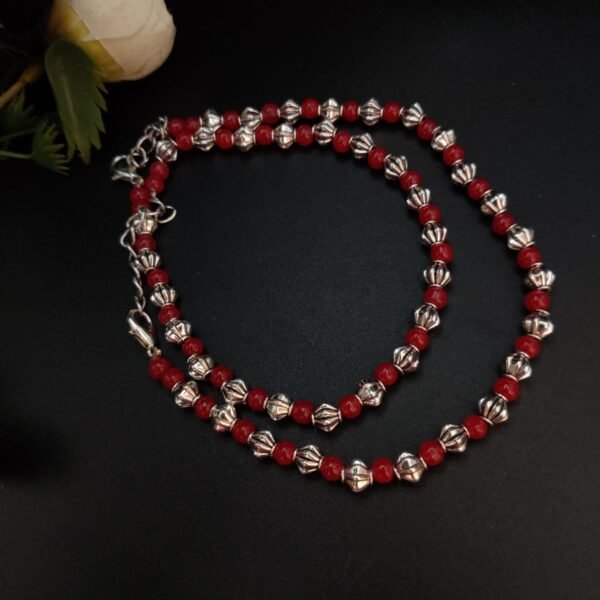 Sliver Replica Red Beaded Anklet