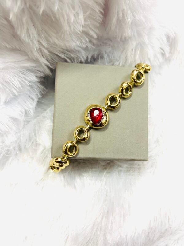 18k Gold Plated Imported Red Stone Bracelet