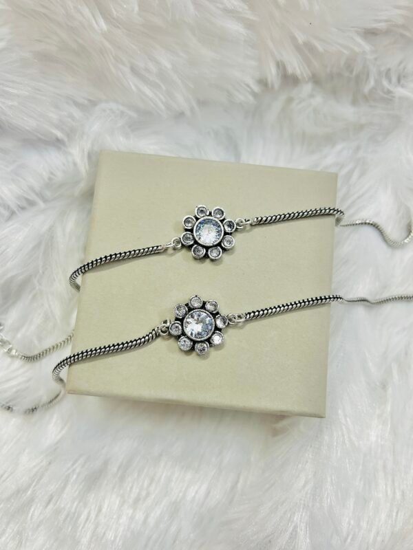 Small Flower Anklets- White Stone Anklet