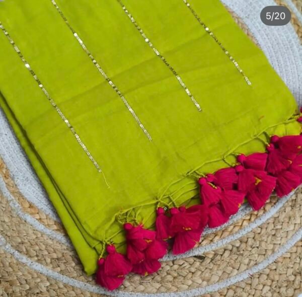 Mull Cotton 120 Count Sequence without Blouse Piece