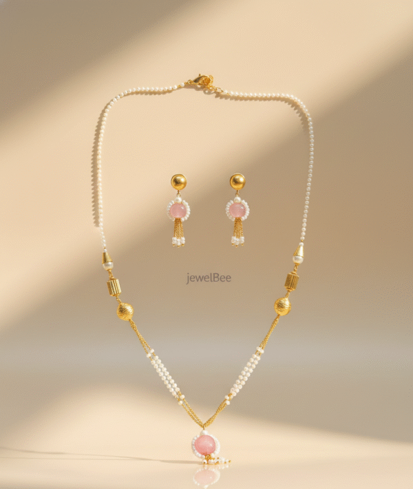 Pearl and bead mala set -[Anti tarnish]