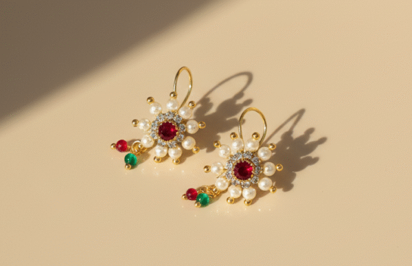 Traditional varnitha Bugadi with Pearls