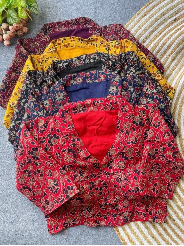 Ajrakh Cotton Blouse V-Neck