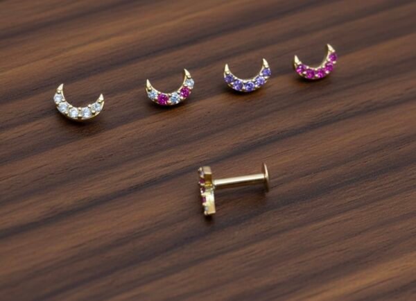 Premium Gold Plated Chandra Nose Pin (ONE PIECE)