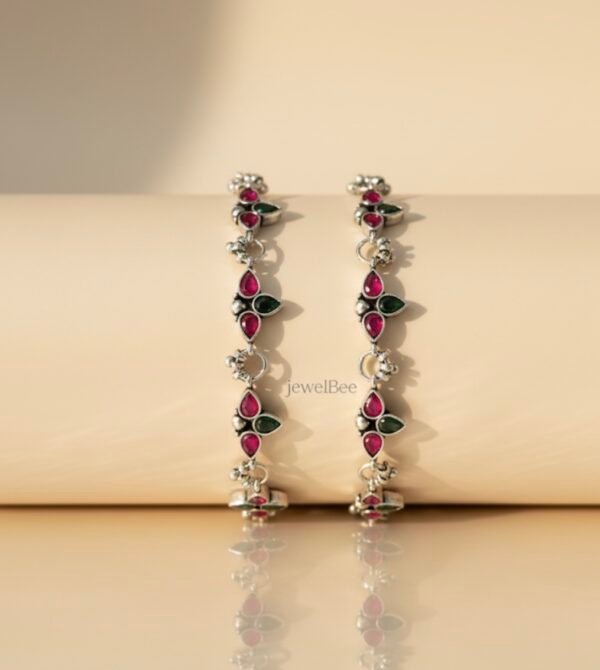 Sonarika Anklets- Pink & Green