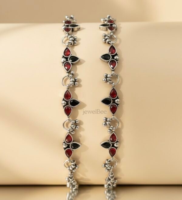 Sonarika Anklets- Maroon & Black