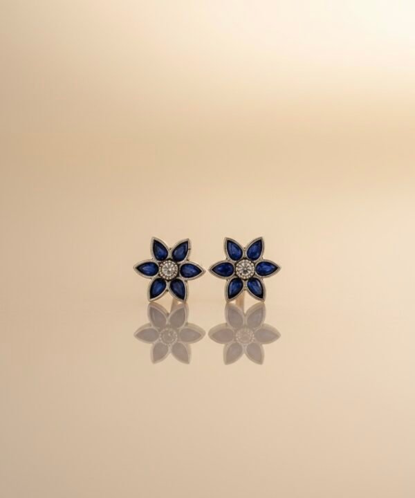 Flower Stone Minchi- Adjustable Toe Ring - Navy Blue