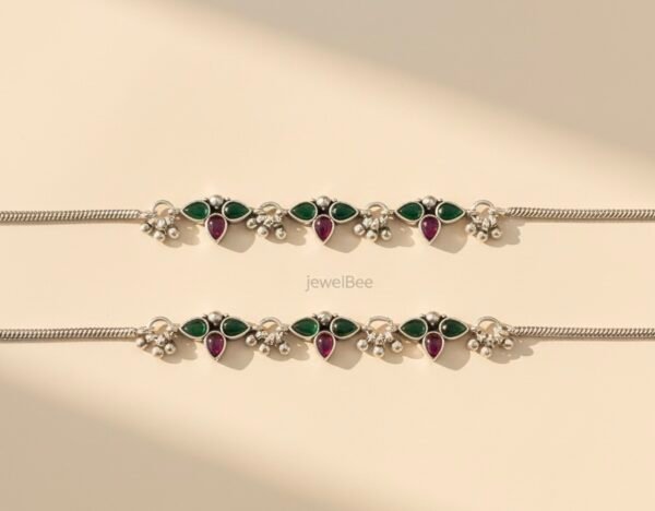 Sonarika Anklets-Green & Pink